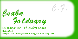 csaba foldvary business card